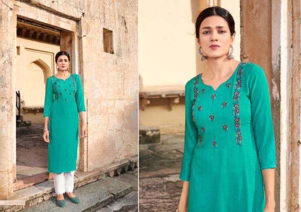 Kalaroop Pili 4 Designer Embroidery Kurti